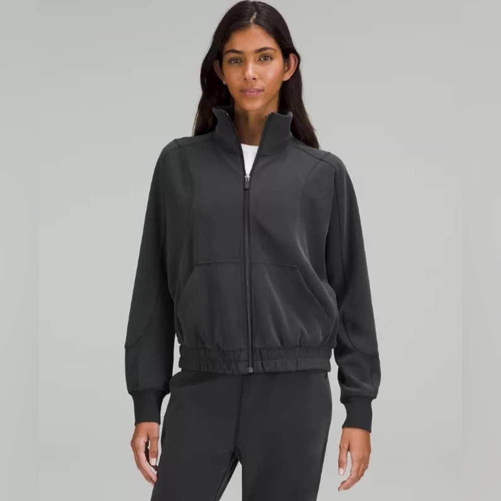 Lululemon Brushed Softstreme Funnel-Neck Zip-Up, Black, Size 4, NWT